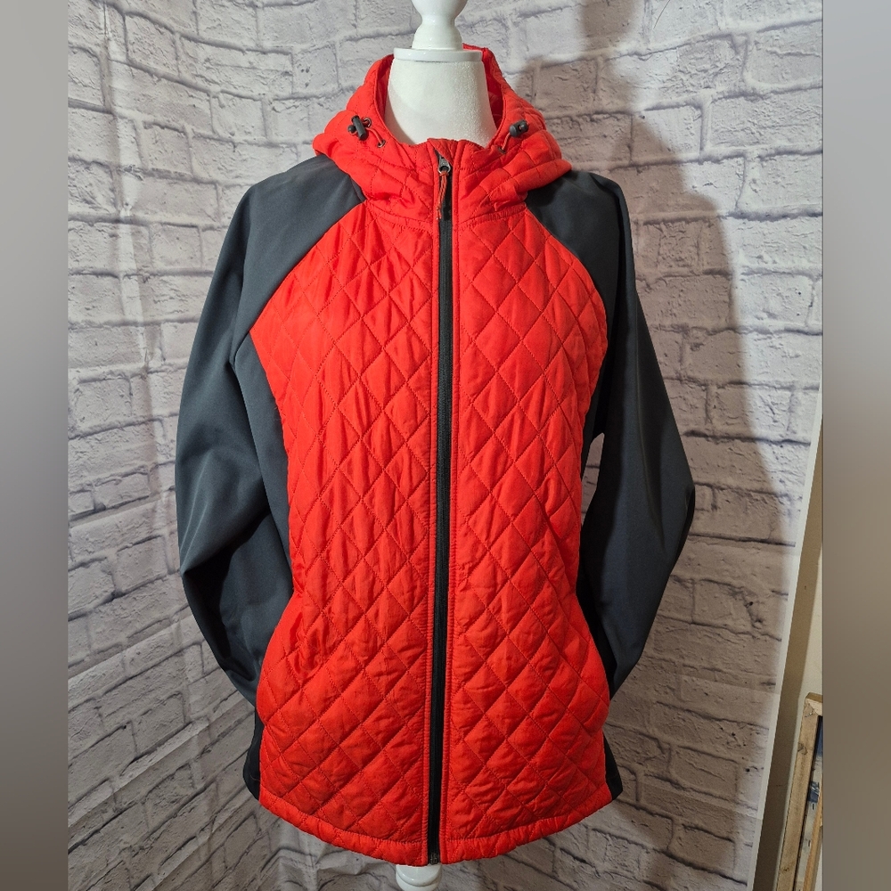 Women's Quilted Orange & Gray Jacket
